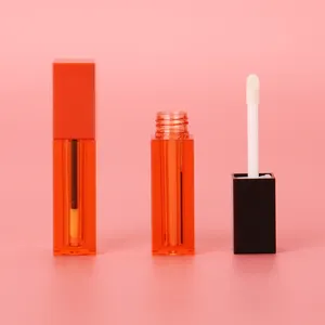 OMI 2.5ml Recyclable PETG Lipstick Tube Brush New Square Lip Gloss Container Bottle Cosmetics Screen Printing Surface Handling