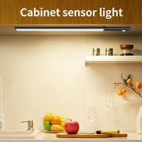 480mm Ultra Mince Led Pir Motion Sensor Sans Fil Usb Rechargeable Veilleuse Sous Armoire Éclairage Amovible Batterie 1800mah