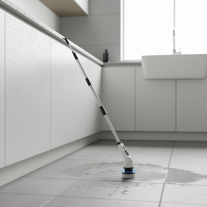 Brosse de nettoyage électrique avec manche en acier inoxydable, têtes de brosse en bambou, chargement USB-C, nettoyeur rotatif sans fil 9 en 6 - Product Image 2