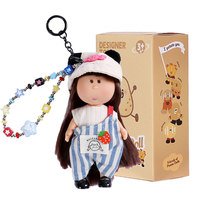 Porte-clés Poupée Pomme de Terre Mignonne avec Chapeau Cerise, Pendentif Poupée Fille, Chaîne de Perles Étoile, Ornement de Sac, Cadeau pour Filles