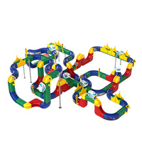 Juguete de Construcción de Bloques de Plástico 3D Antigravedad con Pista de Carreras Multifuncional para Niños, Tren de Alta Velocidad