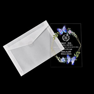 कस्टम डिजाइन यूव मुद्रित लक्जरी शादी और जन्मदिन का निमंत्रण कार्ड पारदर्शी प्लास्टिक ऐक्रेलिक - Product Image 4