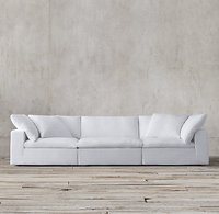 Canapé modulaire en tissu lin Rhoohill, style moderne et luxueux, pour salon, 3 places, avec housse amovible