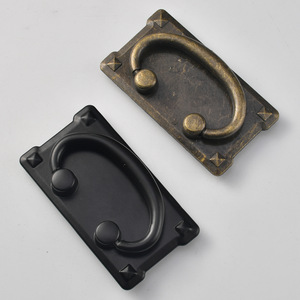 Jingmao Chinese Style Rectangle Zinc Alloy Drawer Handle Bronze <b>Black</b> 64mm Hole Spacing Durable Furniture Hardware - Product Image 1