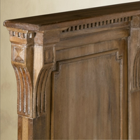 Lit double en chêne sculpté à la main de style vintage français de haute qualité, lit moelleux en bois massif, ensemble de meubles de chambre à coucher de style traditionnel