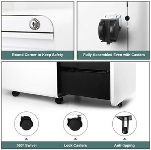 <span class=keywords><strong>Meuble</strong></span> de rangement bas pour bureau, armoire à dossiers mobile en métal à <span class=keywords><strong>3</strong></span> <span class=keywords><strong>tiroirs</strong></span>, armoire à dossiers en acier, armoire à <span class=keywords><strong>tiroirs</strong></span> mobile en métal - Product Image 3
