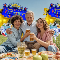 Lot de 5 ballons de fête pour la Fête des Pères MIQI, ballons en feuille d'aluminium à l'hélium avec impression de logo personnalisé, décoration de fête pour toutes les occasions