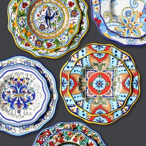Plato de Porcelana Bohemia Ecológico OEM para Ensalada o Cena con Diseño de Plantas, Apto para Contacto con Alimentos - Product Image 2
