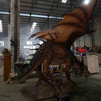 Modèle de dragon occidental réaliste Animatronic avec ailes