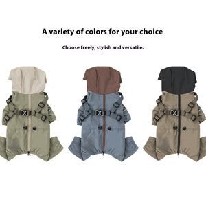 कुत्तों और बिल्लियों के लिए वाटरप्रूफ आउटडोर शीतकालीन वर्षाकोट ठोस पॉलिएस्टर चार-पैर वाले टोलिंग शुल्क एक-टुकड़ा कर्षण के साथ - Product Image 3