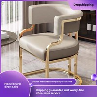 Chaise de salle à manger légère et luxueuse au design moderne, en métal pour la cuisine, la maison, l'hôtel, la réception, la manucure et le mahjong.