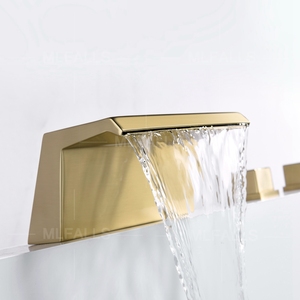 Français antique de luxe doré baignoire ensemble de douche 5 trous alimenté par mitigeur de baignoire - Product Image 4
