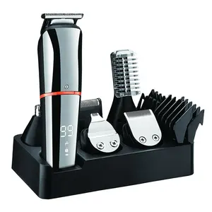 Barbier électrique rechargeable étanche professionnel 6 en 1 tondeuse à cheveux multifonctionnelle pour hommes