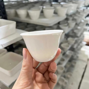 Tazza <span class=keywords><strong>da</strong></span> Tè in Ceramica <span class=keywords><strong>Bianca</strong></span> Moderna Jiale, Ecologica, Lavabile in Lavastoviglie, Adatta al Microonde, per Ristoranti e Caffetterie, Capacità 200ml, Personalizzabile - Product Image 1