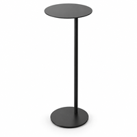 Table basse ronde en métal noir classique chinois, design moderne, meubles de salon, table d'appoint avec une seule jambe