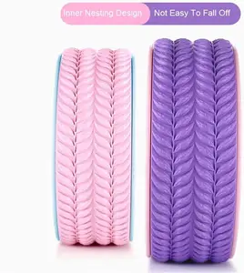 Fitness Yoga Back Roller 3D Leaf Design Anti-Slip Yoga Roller Pilates Rim Double Color Yoga Wheel