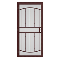 Porte d'entrée principale double avec grille et imposte latérale en fer forgé à vendre