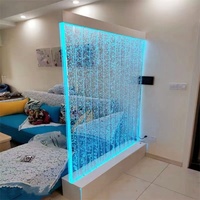 Paravents de séparation de pièce en panneaux acryliques à LED modernes, en forme de S, avec mur à bulles d'eau transparent, mobiles et sur pieds, vente en gros