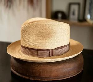 Panama Straw Fedora <b>Hat</b> Wide Brim Unisex Beach Sun <b>Hat</b> with Ribbon <b>Band</b> Adult 56-58CM - Product Image 2