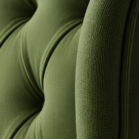 Grünes Wingback Stoff-Sofa-Set Gepolsterter Sessel und Zweisitzer Gepolsterte Wohnzimmer-Sitzgarnitur