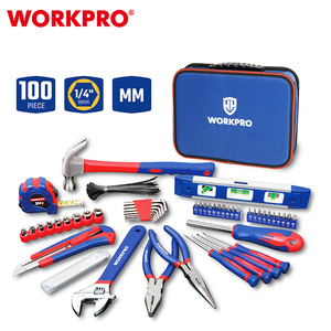Workpro100pcs chuyên nghiệp nhựa hộp công cụ lưu trữ trường hợp đóng gói sử dụng nhà sửa chữa chung hộ gia đình tay công cụ Kit tay công cụ thiết lập - Product Image 2