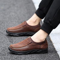 Chaussures décontractées respirantes pour hommes grandes tailles, style mocassins à enfiler pour affaires