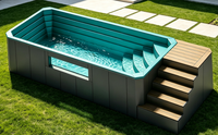 Vente directe usine : Piscine hors-sol en conteneur, grande piscine de jardin avec fenêtre, piscine semi-souterraine, spa-baignoire