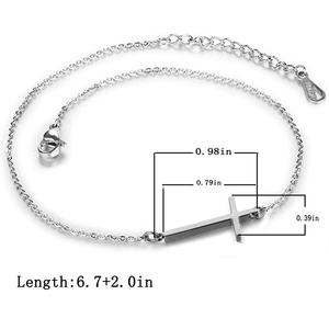 Braccialetto da <span class=keywords><strong>donna</strong></span> in <span class=keywords><strong>argento</strong></span> Sterling 925 di marca Peishang con croce laterale in buona fortuna, gioielli placcati in oro rosa 2021 per <span class=keywords><strong>donna</strong></span> - Product Image 6