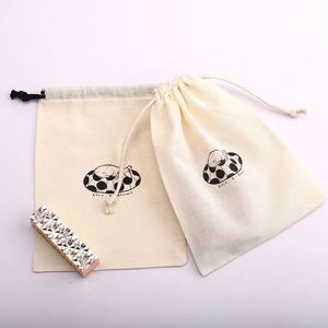 Organic 100% Cotton Cosmetic Skincare <b>Bottle</b> <b>Bag</b> Custom Logo Printed <b>Gift</b> Soap Packing Cotton Drawstring Dust Pouch - Product Image 3
