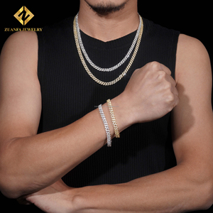 6mm幅1列アイスアウトジュエリーGRA証明書パスダイヤモンドテスターMoissaniteキューバリンクチェーンブレスレットセット - Product Image 3