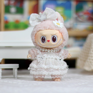 Conjunto de Falda de Tul para Muñeca Labubu, para Niñas de 8 a 13 Años, Vestido Blanco de Dos Piezas con Perlas y Lazo como Accesorio - Product Image 2