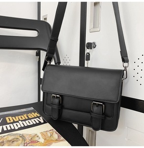 Casual PU Leather Crossbody <b>Bag</b> for <b>Men</b> Women All Seasons Fashion Solid Pattern Button Closure Customized Large Capacity Light - Product Image 2