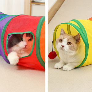 Interativo Engraçado Gato Túnel Tubo Brinquedos Pequeno 3-Way Dobrável Kitty Peek Hole Ball para Jogar - Product Image 3
