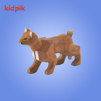 Décor de bureau artistique pour enfants Kidpik, blocs en bois sculptés à la main et gravés, motif léopard, écologiques et personnalisés