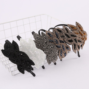 Bandeaux à clapet des années 1920 pour femmes des années <span class=keywords><strong>20</strong></span> Vintage casque strass perlé feuille <span class=keywords><strong>bandeau</strong></span> accessoire de <span class=keywords><strong>cheveux</strong></span> - Product Image 3