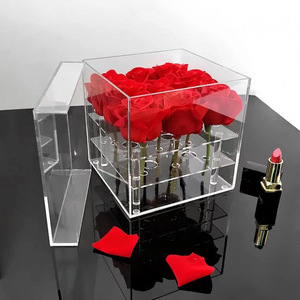 Caja Transparente de Acrílico Aierflorist <span class=keywords><strong>para</strong></span> 1, 9, 16, 24 Flores, Cubierta <span class=keywords><strong>para</strong></span> Empaque de Flores, Caja de Acrílico <span class=keywords><strong>para</strong></span> Almacenamiento de Rosas Preservadas <span class=keywords><strong>para</strong></span> Bodas - Product Image 3