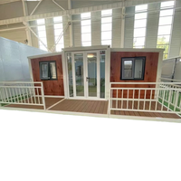 Maison conteneur modulaire préfabriquée extensible et pliable 20/40 pieds en acier, style luxe moderne, résistante aux ouragans, avec salon et cuisine