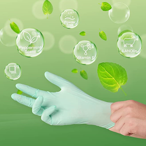Logo oem vert menthe, personnalisé, sans poudre, soins des dents, service alimentaire dentaire, nettoyage ménager, <span class=keywords><strong>gant</strong></span> jetable en latex - Product Image 5