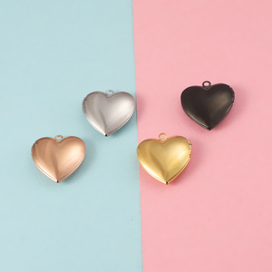 Caja <span class=keywords><strong>de</strong></span> Regalo con Forma <span class=keywords><strong>de</strong></span> Corazón Cristiano en Acero Inoxidable 316L con Acabado Espejo, Accesorio Decorativo Romántico <span class=keywords><strong>para</strong></span> Parejas, Colgante DIY - Product Image 1