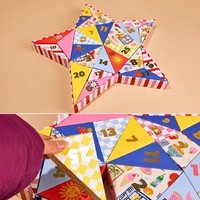 Boîte de calendrier de l'avent en forme d'étoile, écologique, portable, avec logo personnalisé, emballage cadeau de luxe irrégulier, vente en gros de bonbons de Noël
