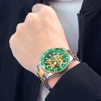 Montres mécaniques CHENXI, automatiques, squelette, acier inoxydable, noir, montre de luxe pour homme, étanche, Relogio Masculino, montre homme