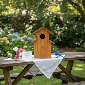 <span class=keywords><strong>Casa</strong></span> para Mascotas de <span class=keywords><strong>Madera</strong></span> Ecológica Impermeable para Animales Pequeños, <span class=keywords><strong>Madera</strong></span> Maciza para Uso en Exteriores, para Montaje en Poste - Product Image 4