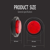 Haute qualité 2 pouces scellé rond 10-30V rouge ambre LED camion remorque Bus camion remorque dégagement lampe camion côté marqueur lumineux