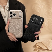 Étui de téléphone en cuir PU de luxe antichoc pour iPhone
