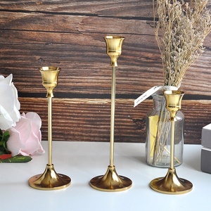 Meistverkaufter Antiker Messing Moderner Gold Metall-Kerzenständer Edelstahl Handgefertigt Umweltfreundlich <span class=keywords><strong>SONYA</strong></span> SY-TAI-002 für - Product Image 6