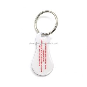 Stainless Steel Shopping Trolley Token Remover Keychain Custom <b>Key</b> Ring Quarter <b>Holder</b> Keychain Shopping Trolley Keyring - Product Image 5