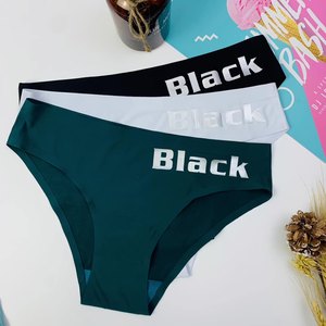 Calzoncillos atrevidos sin costuras con logotipo personalizado para mujer, bragas de seda helada para el período, calzoncillos de Bikini sólidos para mujer, ropa interior cómoda para mujer - Product Image 2