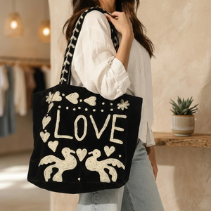 Bolsa de Mano de Terciopelo Bordada Personalizada al por Mayor, Bolso Verde de Lujo con Diseño de Letras de Pájaro y Amor, Bolsos de Hombro Casuales - Product Image 3