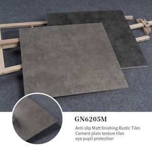 Carrelage de salle de bain moderne 60x60cm effet <span class=keywords><strong>ciment</strong></span> gris foncé, porcelaine mate antidérapante pour sol et mur - Product Image 4