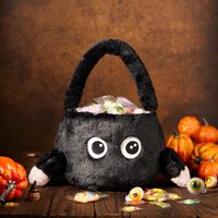 Panier à main en peluche douce personnalisé pour Halloween, sac à bonbons pour enfants, idéal pour la fête d'Halloween et la décoration de festival
